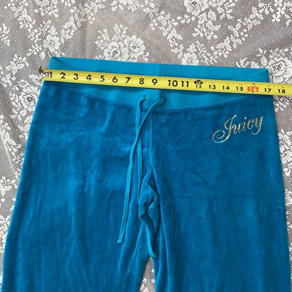 Vintage JUICY COUTURE Y2K TEAL BLUE VELOUR TRACKSUIT MATCHING SET - Picture 9 of 11